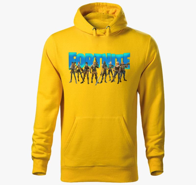 Fortnite Figurák kapucnis pulóver — Sárga
