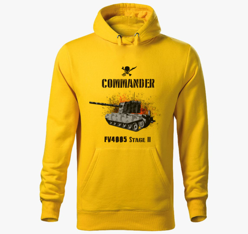 Commander FV4005 kapucnis pulóver — Sárga