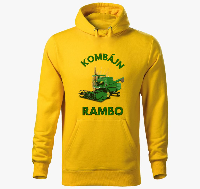 Kombájn rambo kapucnis pulóver — Sárga