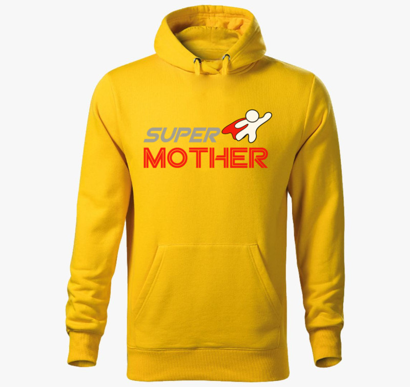 Super Mother kapucnis pulóver — Sárga