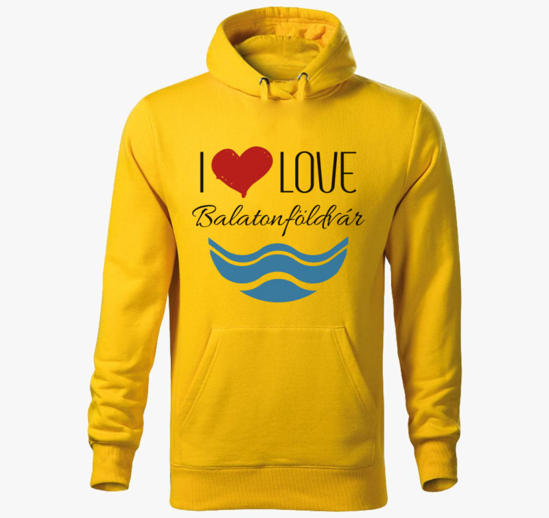 I love Balatonföldvár kapucnis pulóver — Sárga