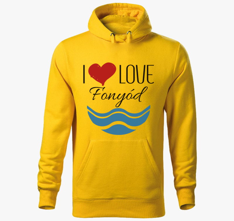 I love Fonyód kapucnis pulóver — Sárga
