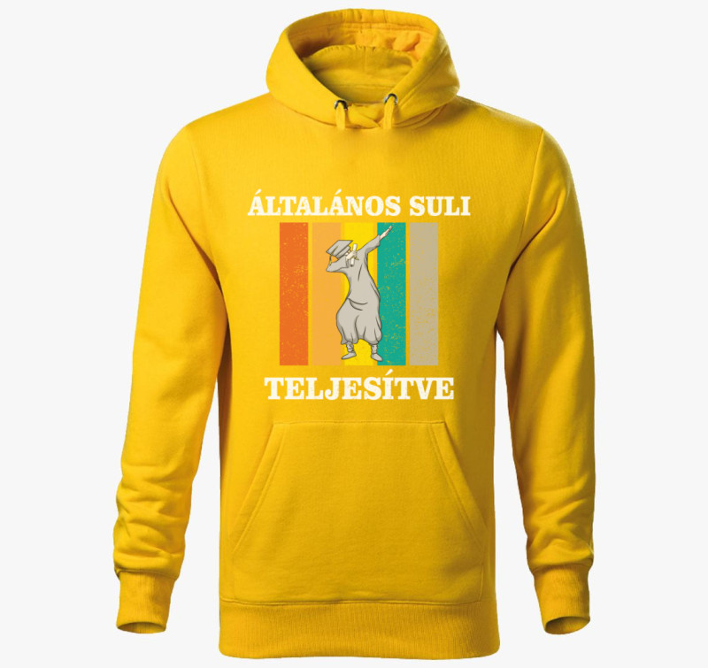 Általános suli teljesítve kapucnis pulóver — Sárga