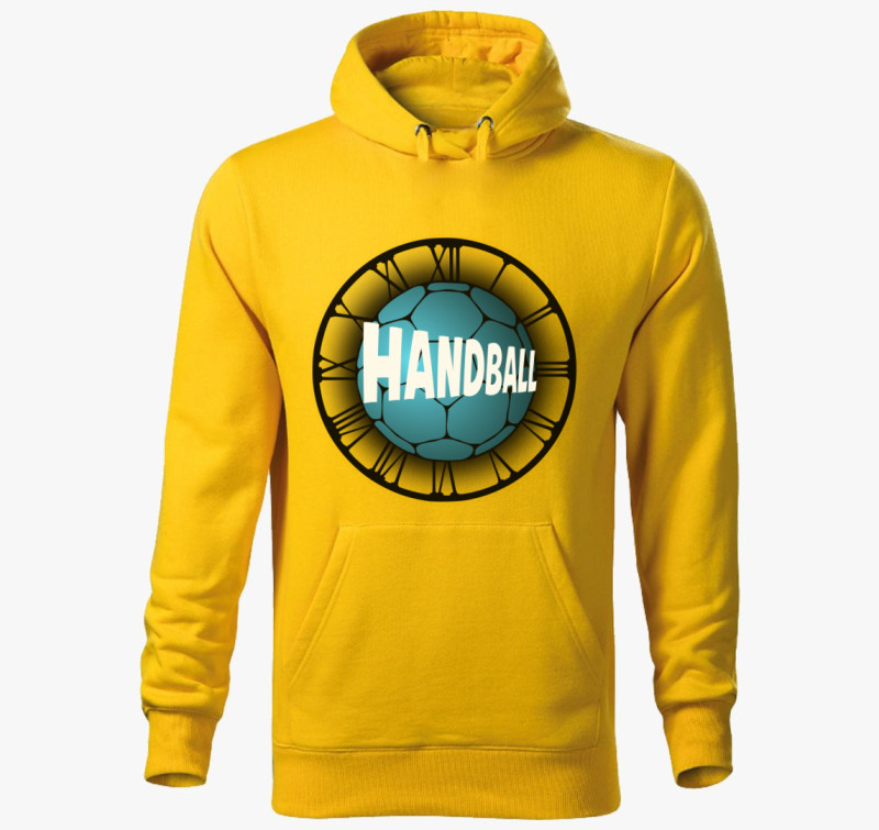 Handball design kapucnis pulóver — Sárga