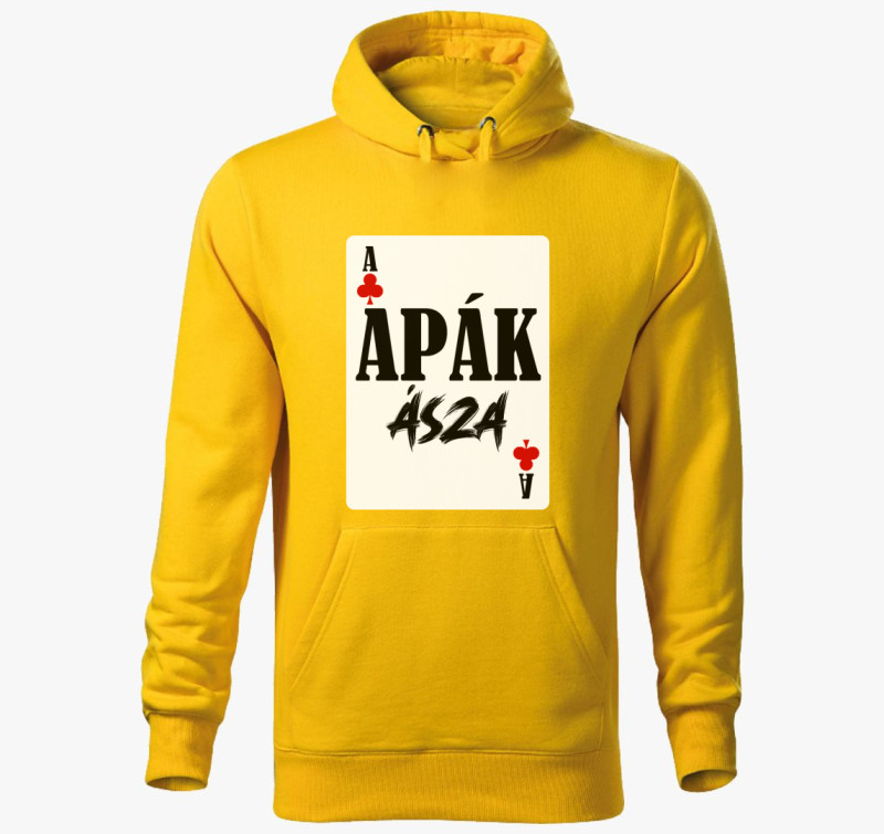 Apák ásza kártyás kapucnis pulóver — Sárga