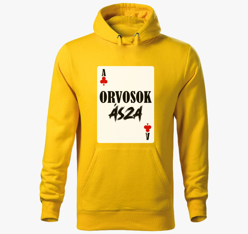 Orvosok ásza kártyás kapucnis pulóver — Sárga