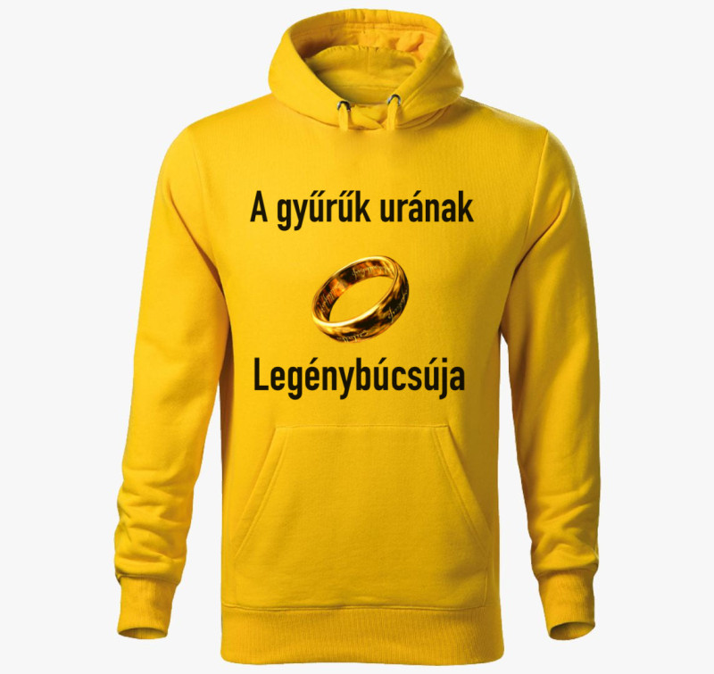Gyűrűk ura legénybúcsú kapucnis pulóver — Sárga