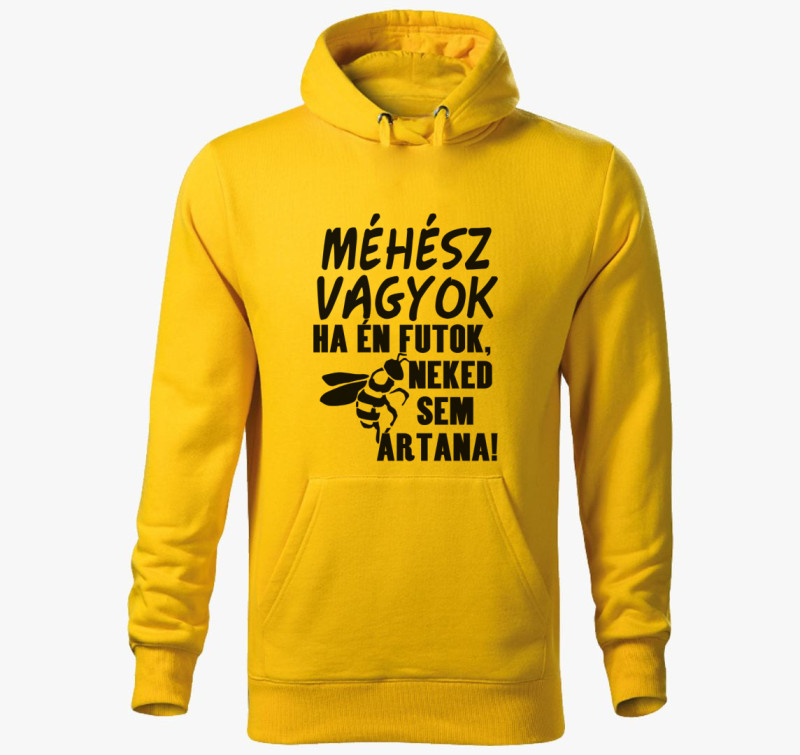 Méhész vagyok, ha én futok kapucnis pulóver — Sárga