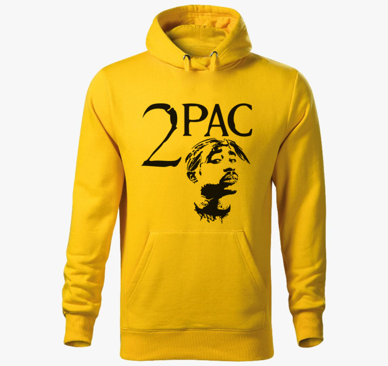 Tupac Silhouette kapucnis pulóver — Sárga