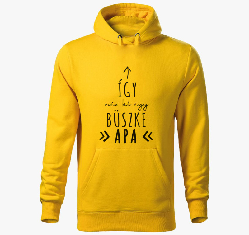 Így néz ki egy büszke apa kapucnis pulóver — Sárga
