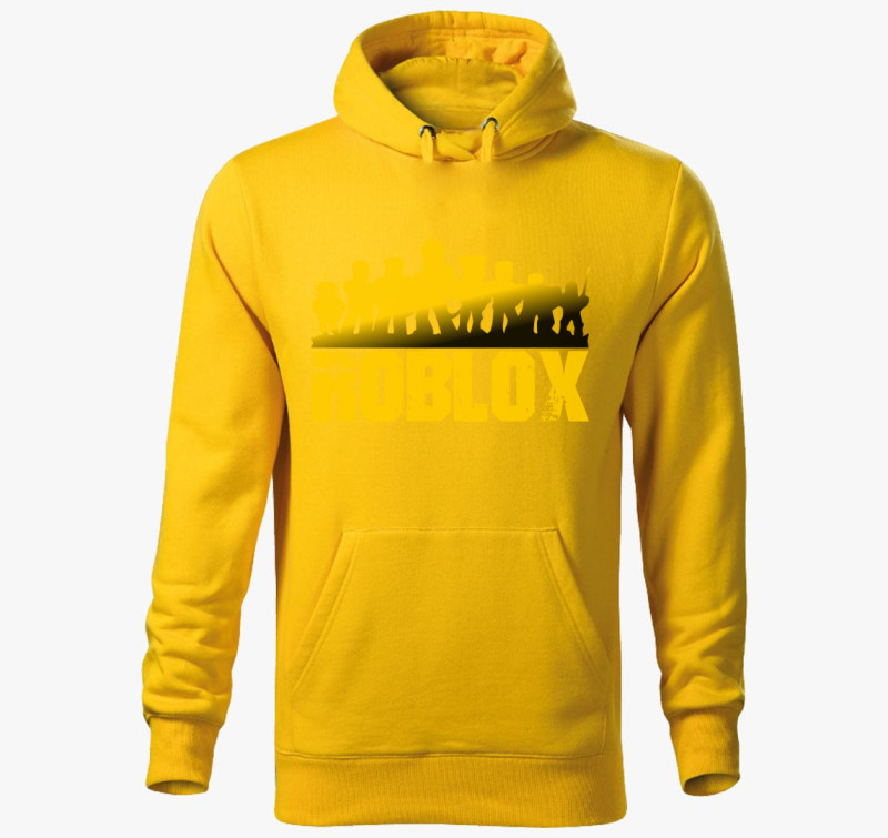 Roblox feliratos kapucnis pulóver — Sárga