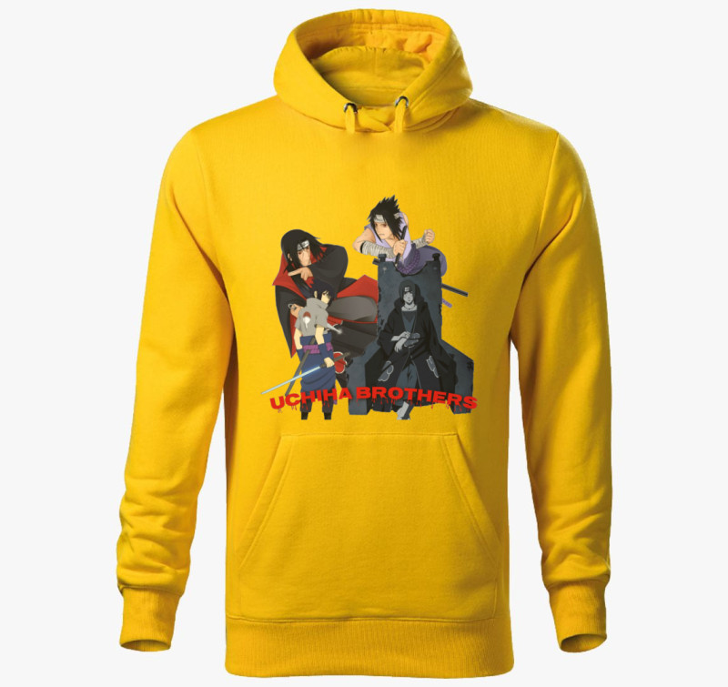 Uchiha brothers kapucnis pulóver — Sárga