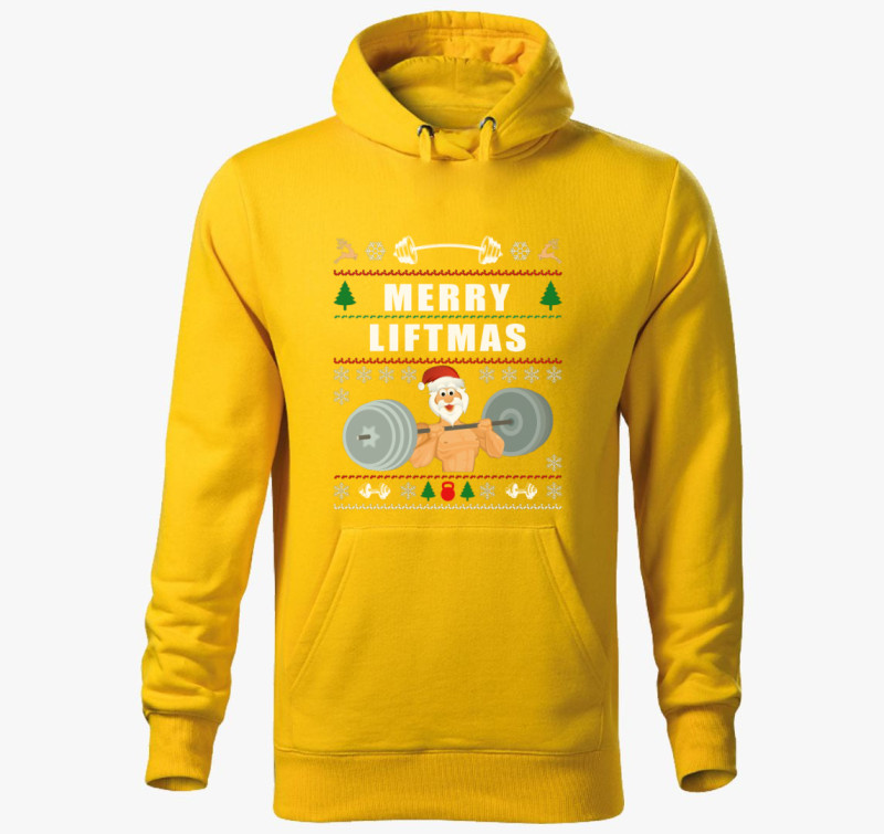 Merry liftmas kapucnis pulóver — Sárga