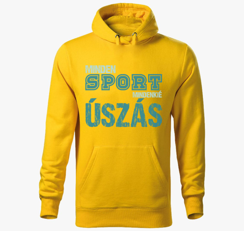Minden sport úszás kapucnis pulóver — Sárga