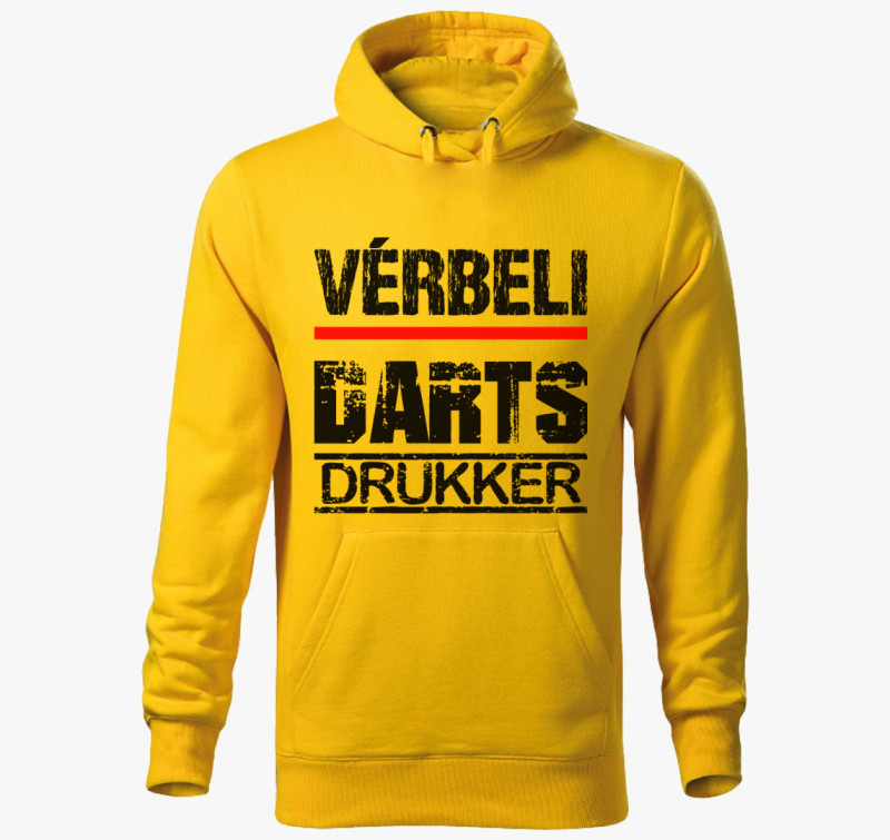 Vérbeli darts drukker kapucnis pulóver — Sárga