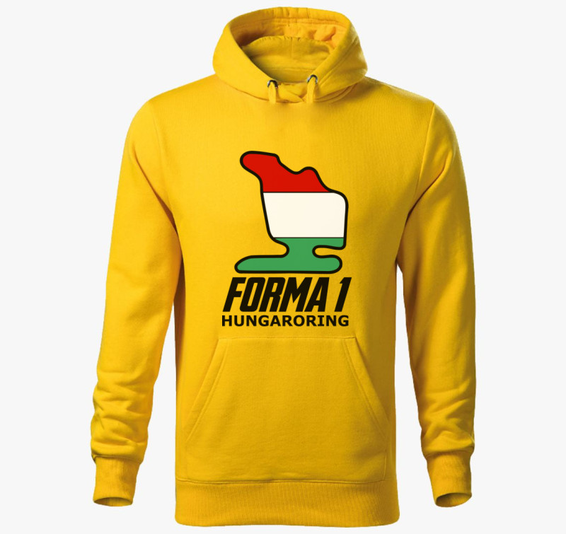 Forma 1 Hungaroring kapucnis pulóver — Sárga