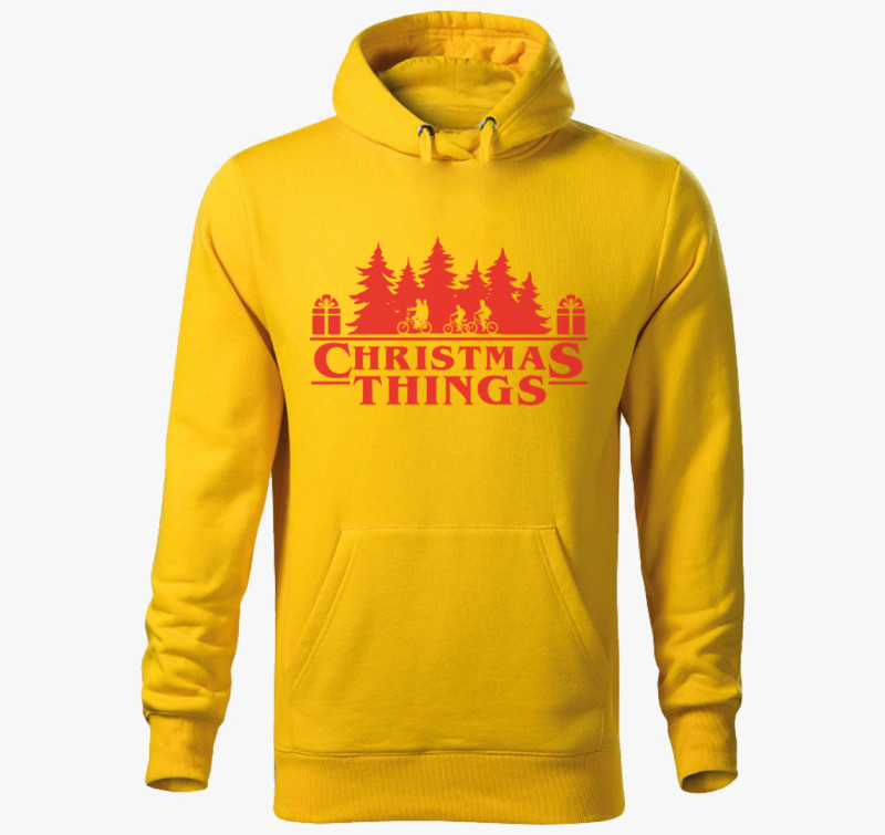Christmas things Stranger Things kapucnis pulóver — Sárga