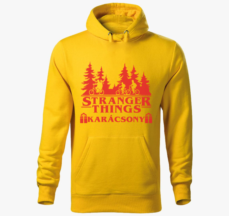 Stranger Things karácsony kapucnis pulóver — Sárga