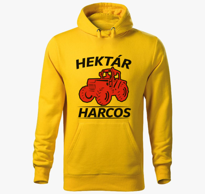 Hektár harcos traktoros kapucnis pulóver — Sárga