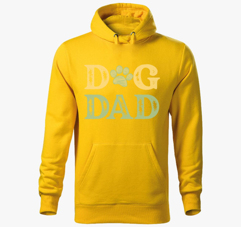Dog Dad  kapucnis pulóver — Sárga