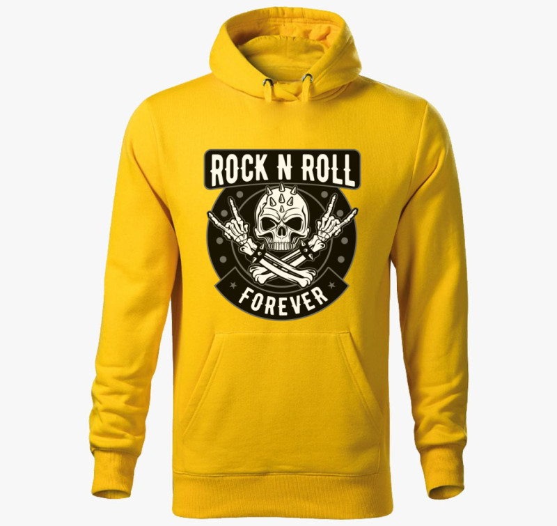 Rock'N Roll Forever kapucnis pulóver — Sárga