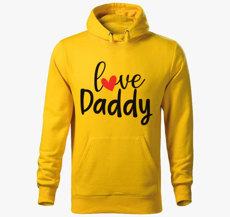 Love Daddy kapucnis pulóver — Sárga