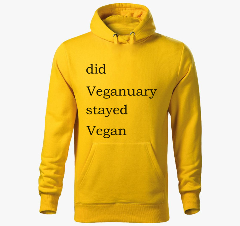 Did Veganuary kapucnis pulóver — Sárga