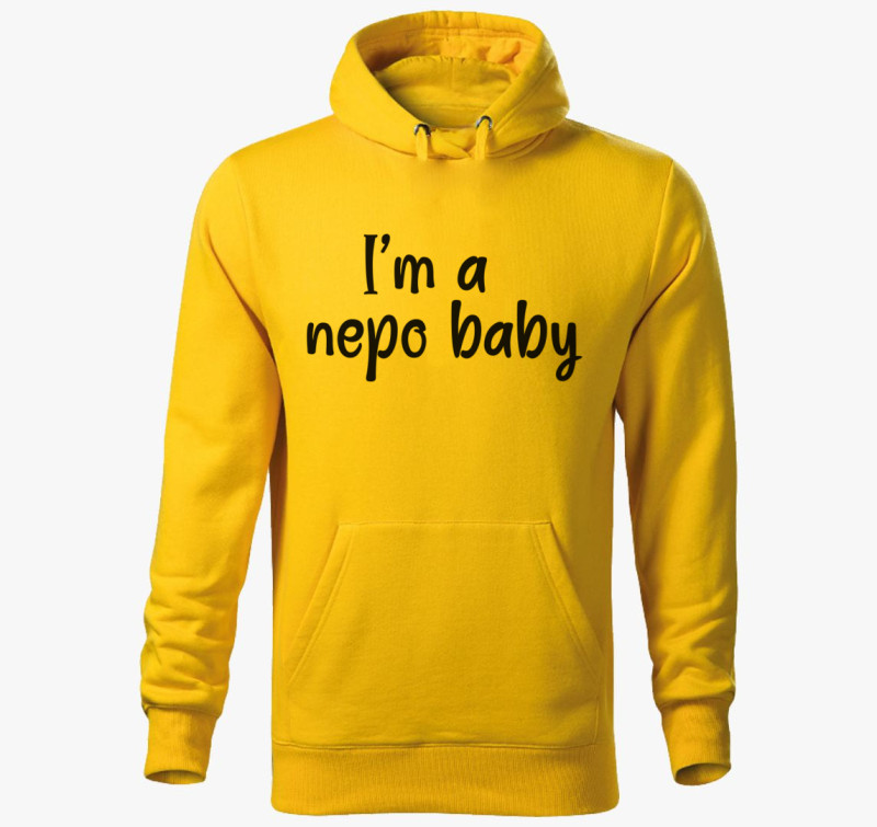 I'm a nepo baby feliratos kapucnis pulóver — Sárga