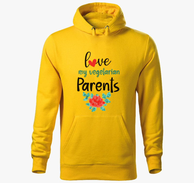 Love my Vegetarian Parents kapucnis pulóver — Sárga