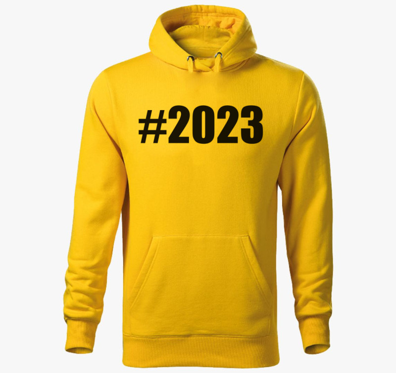 #2023 kapucnis pulóver — Sárga