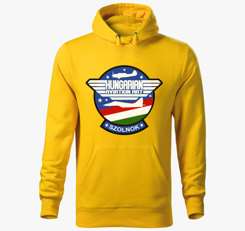 Hungarian Aviation Art Patch kapucnis pulóver — Sárga