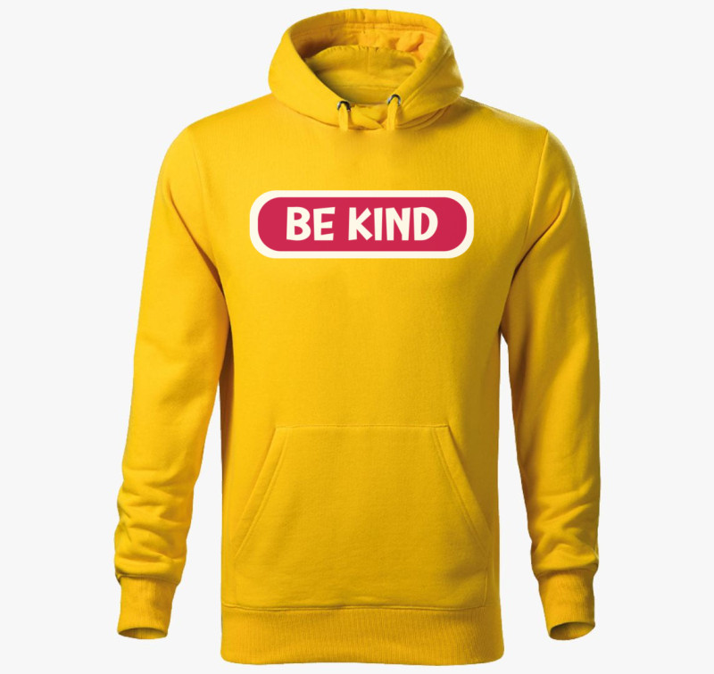 Be kind pink kapucnis pulóver — Sárga