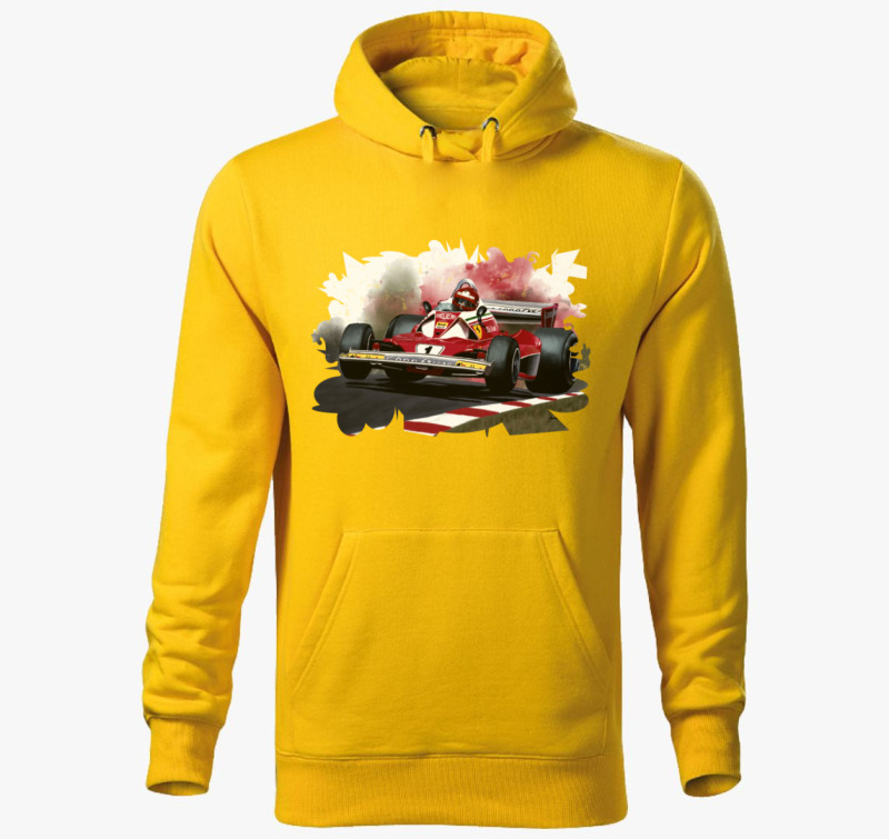Niki Lauda kapucnis pulóver — Sárga