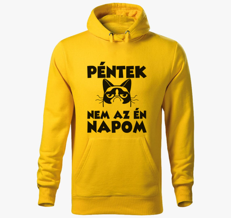 Péntek nem az én napom kapucnis pulóver — Sárga