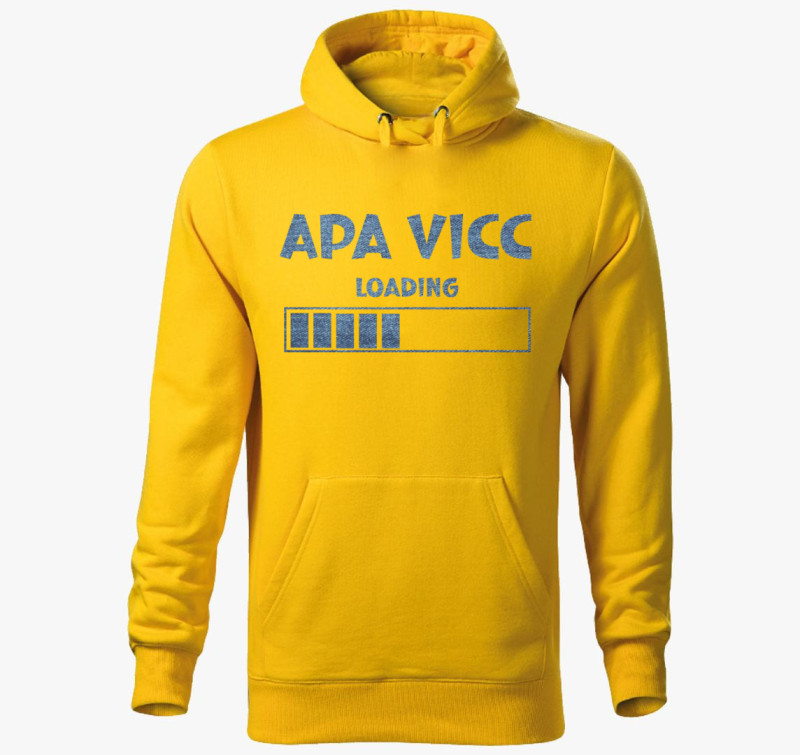 Apa vicc farmer kapucnis pulóver — Sárga