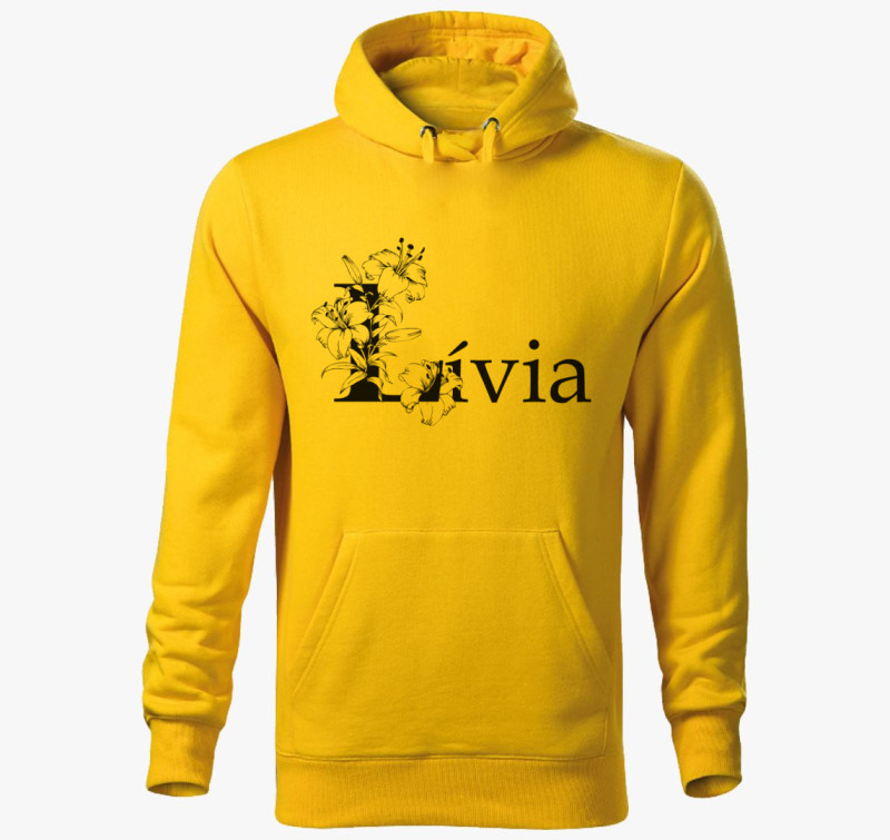 Lívia kapucnis pulóver — Sárga