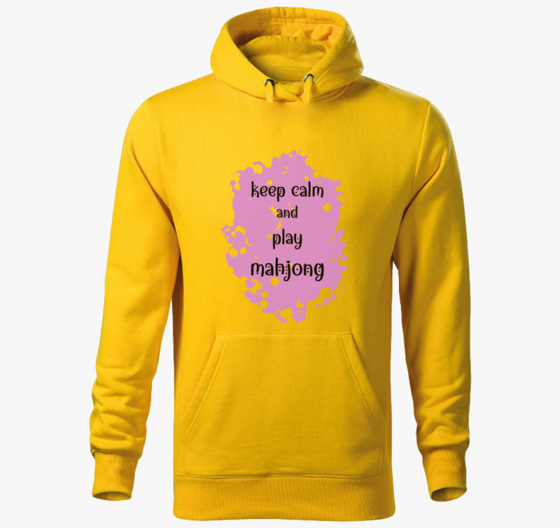 Keep calm mahjong pink kapucnis pulóver — Sárga