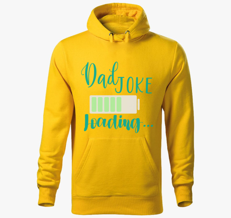 Dad Joke loading zöld kapucnis pulóver — Sárga