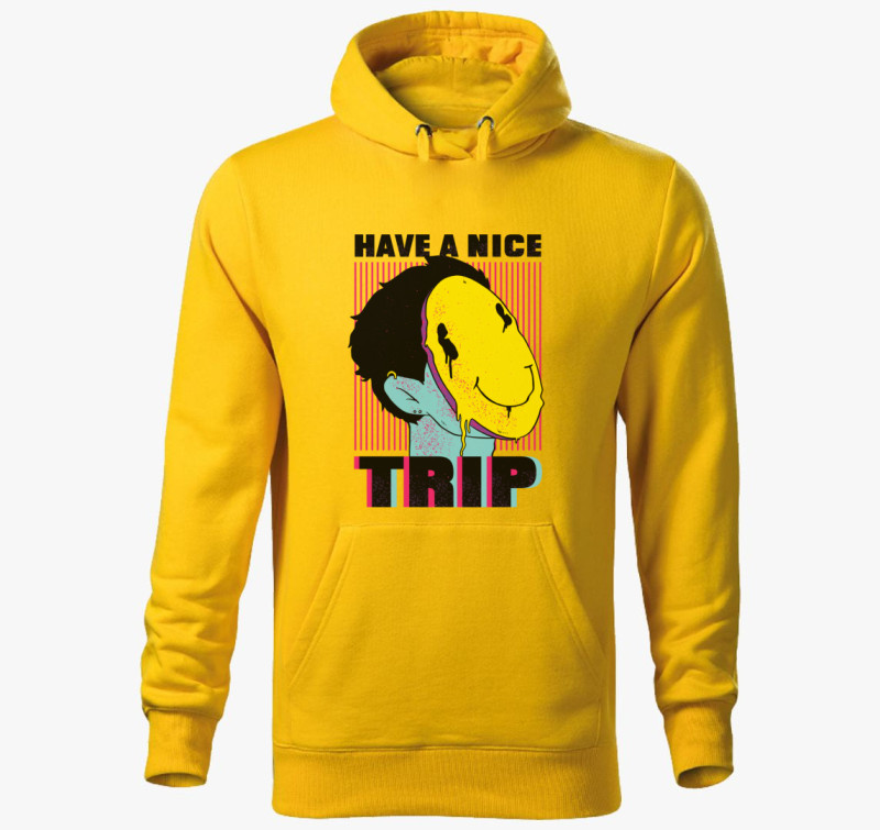 Have a nice trip kapucnis pulóver — Sárga