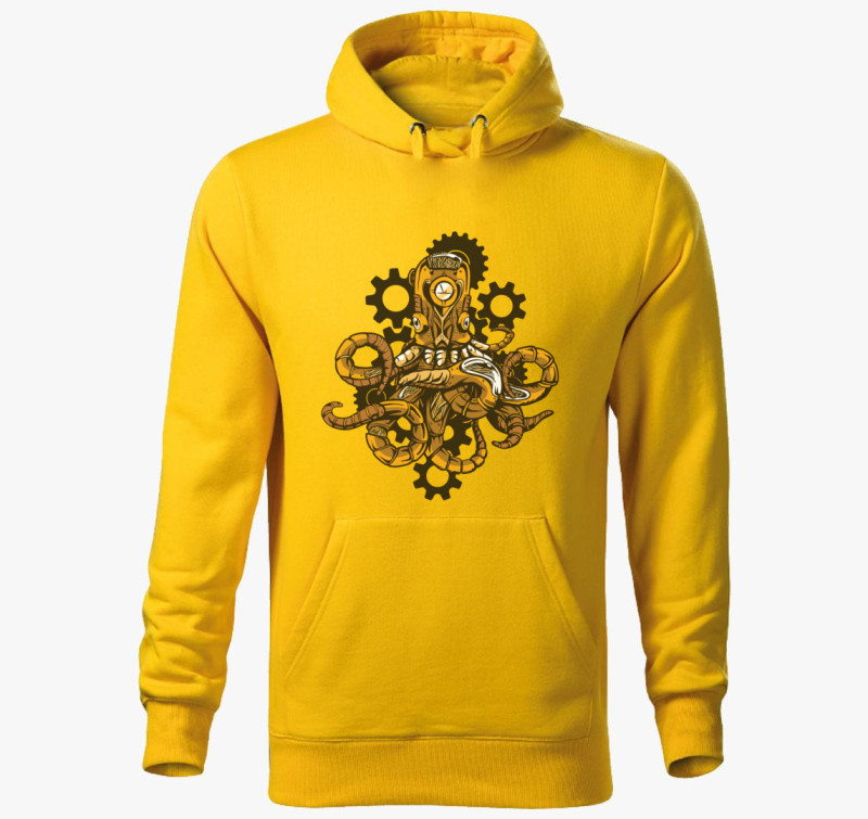 Steampunk polip kapucnis pulóver — Sárga