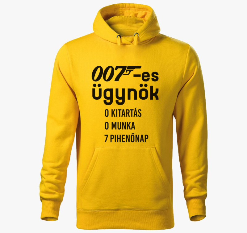 007-es ügynök pihenőnap kapucnis pulóver — Sárga