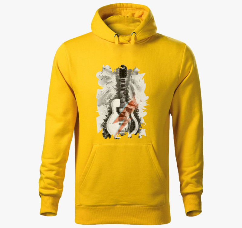 David Bowie gitár kapucnis pulóver — Sárga