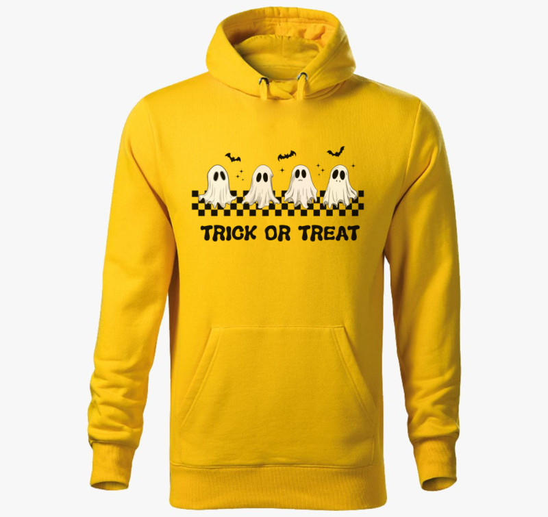 Trick or treat kapucnis pulóver — Sárga