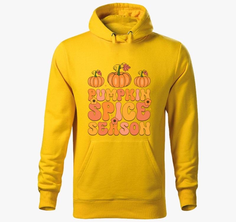 Pumpkinspice kapucnis pulóver — Sárga