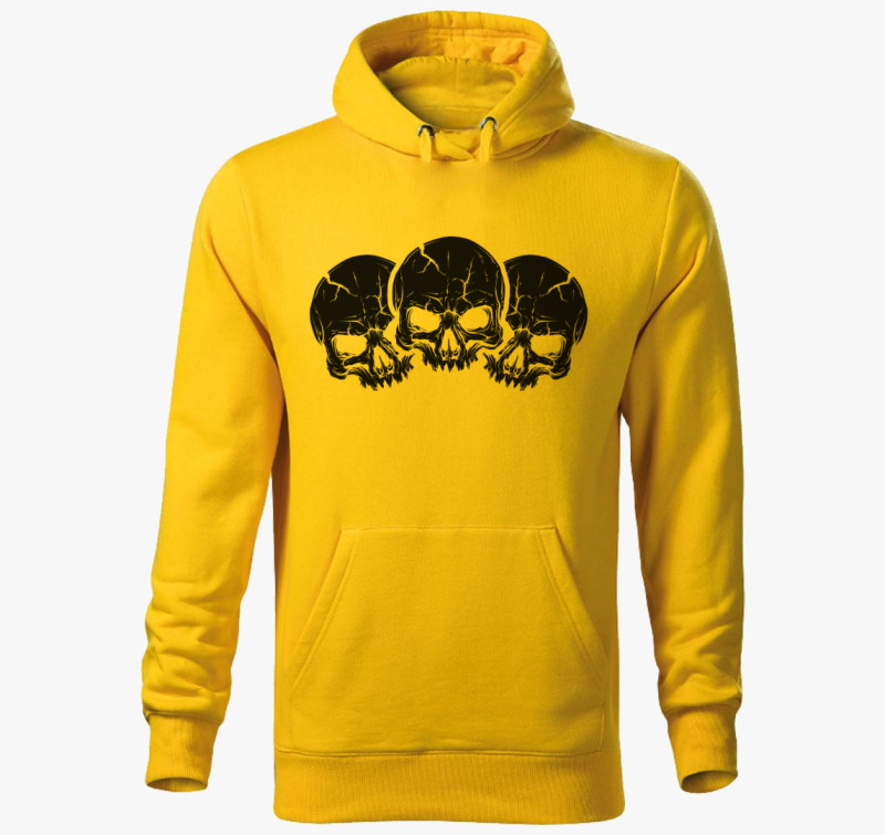 3 black skulls kapucnis pulóver — Sárga