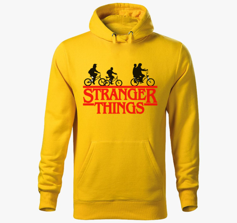 Stranger Things bicaj kapucnis pulóver — Sárga