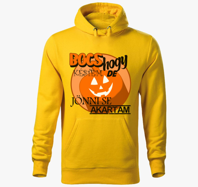 Halloween bocs kapucnis pulóver — Sárga