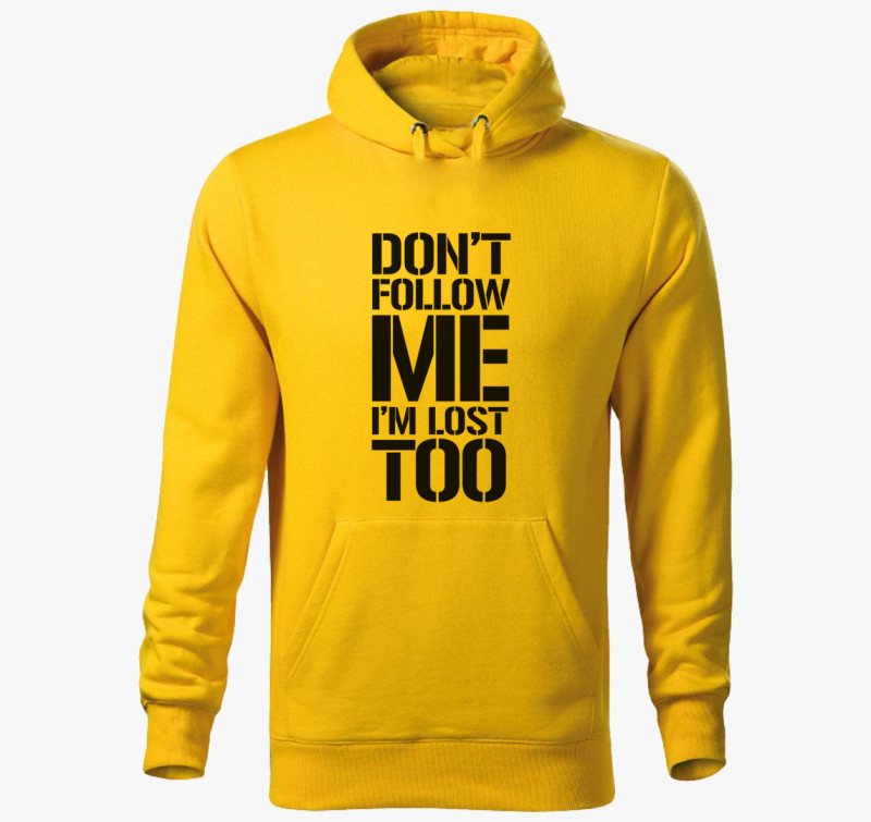 Dont follow me  kapucnis pulóver — Sárga