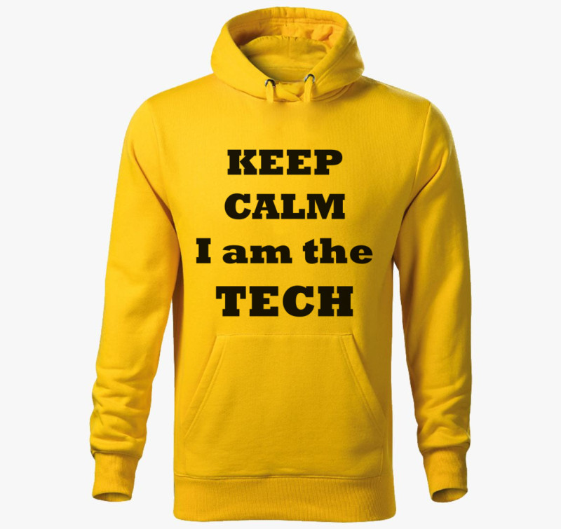 Keep calm TECH kapucnis pulóver — Sárga