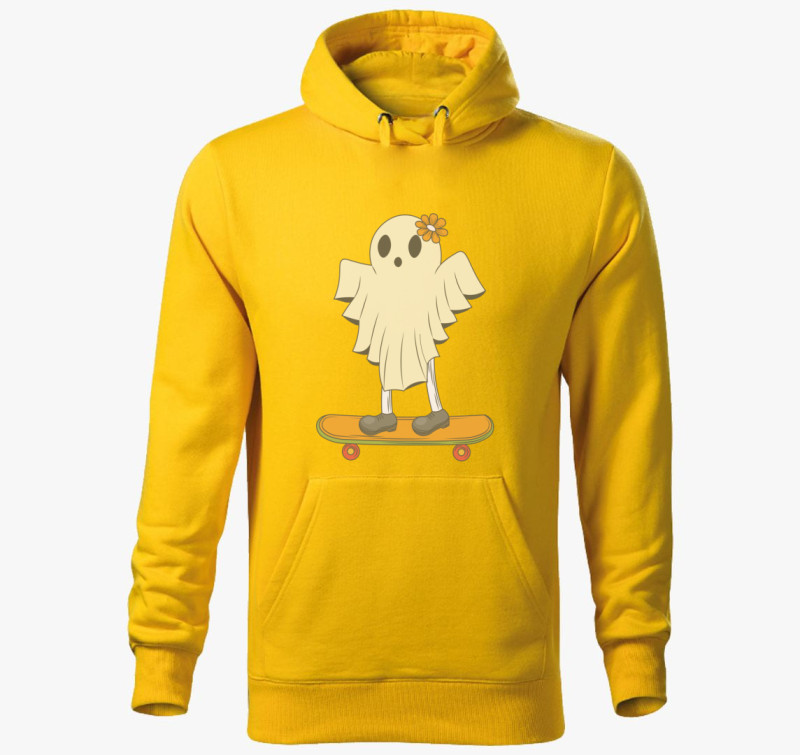 Deszkás halloween kapucnis pulóver — Sárga